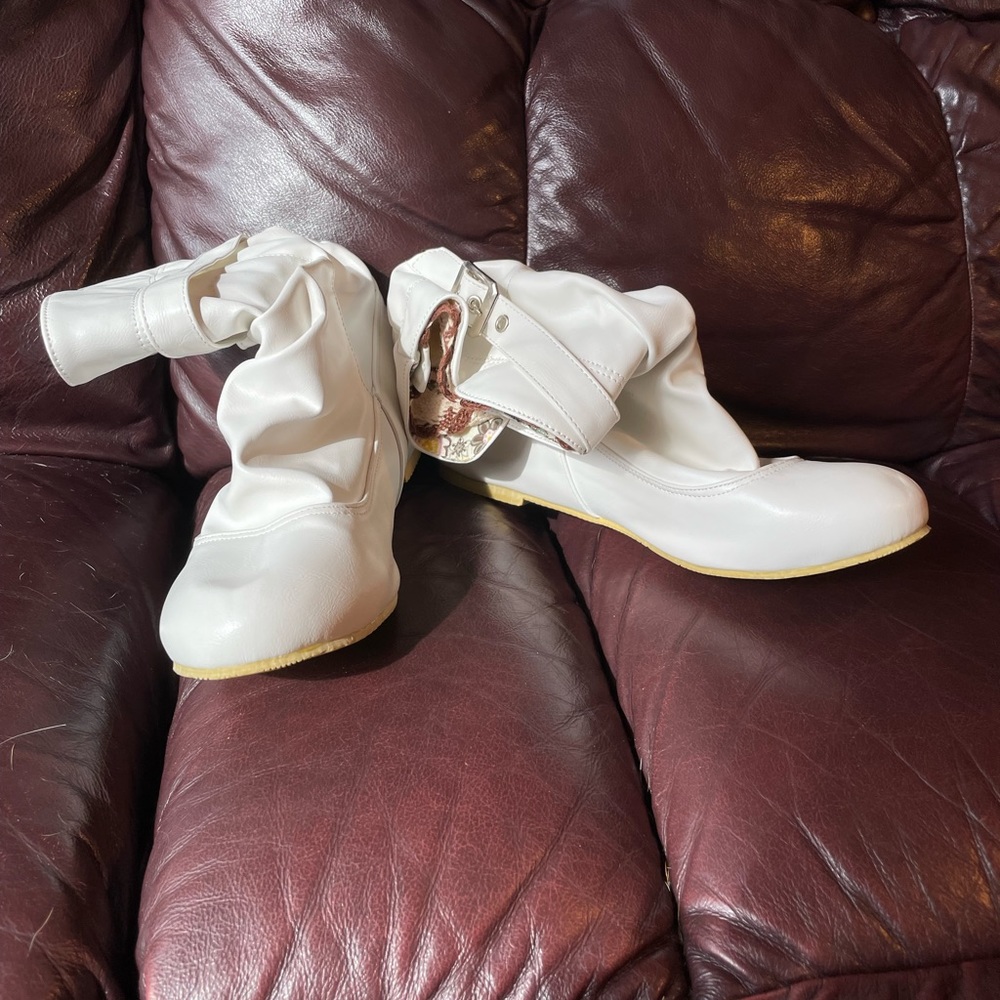 White ankle boots